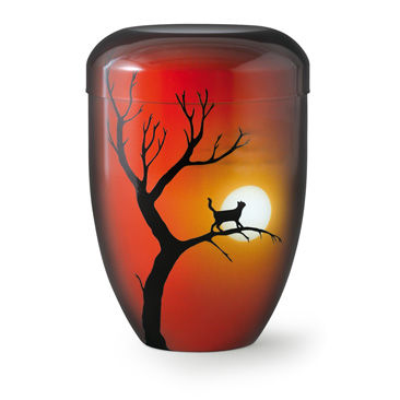 tierurne metall katze abendlicht