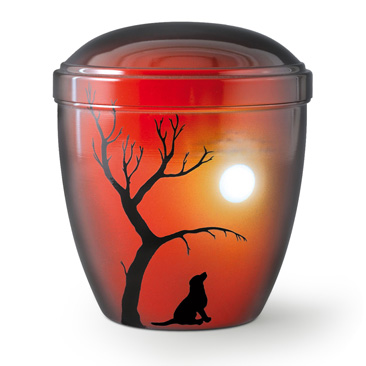 tierurne metall hund abendlicht